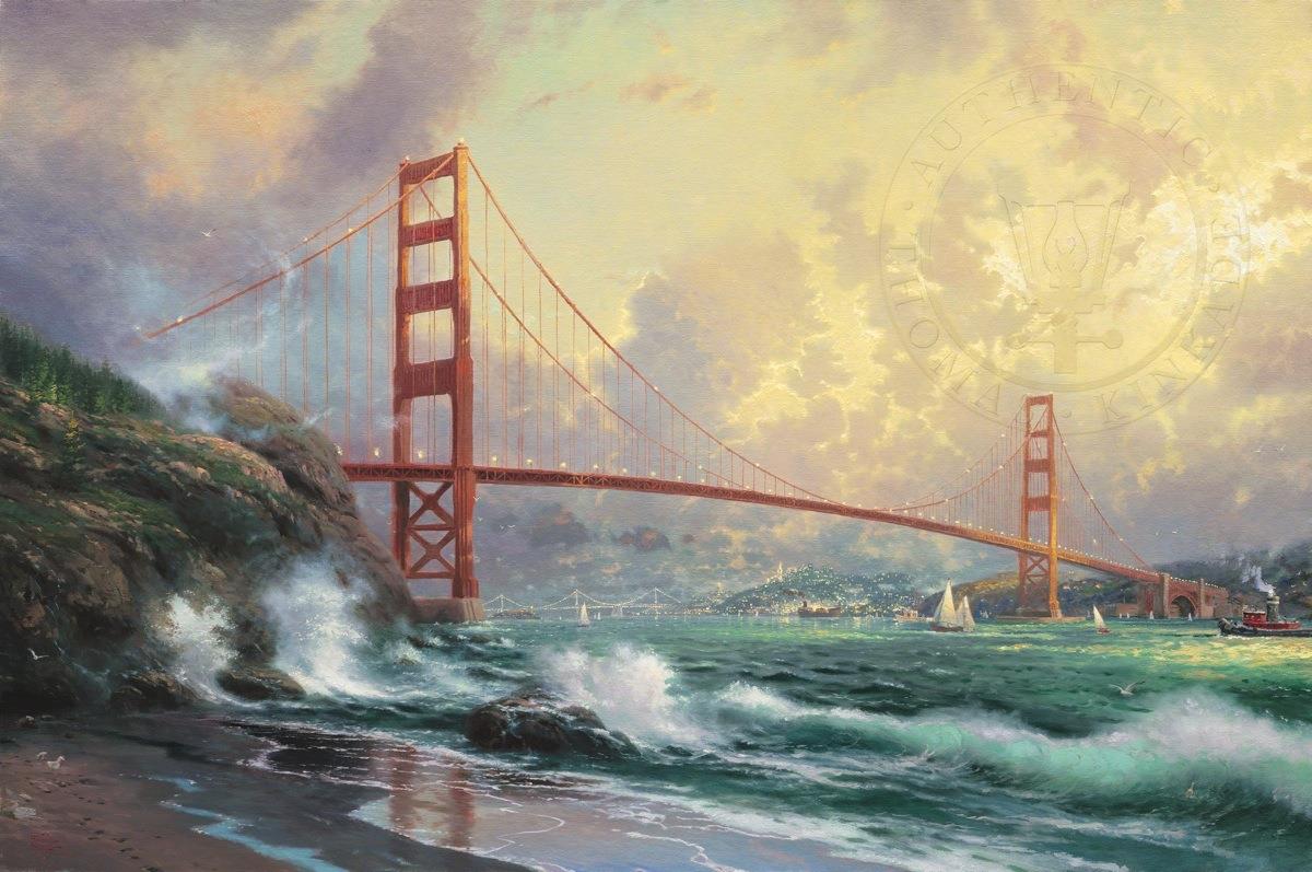 Golden Gate Bridge San Fra Thomas Kinkade Peintures à l'huile